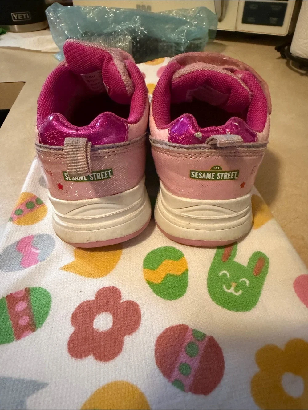 Elmo/Abby Pink Velcro Sneakers